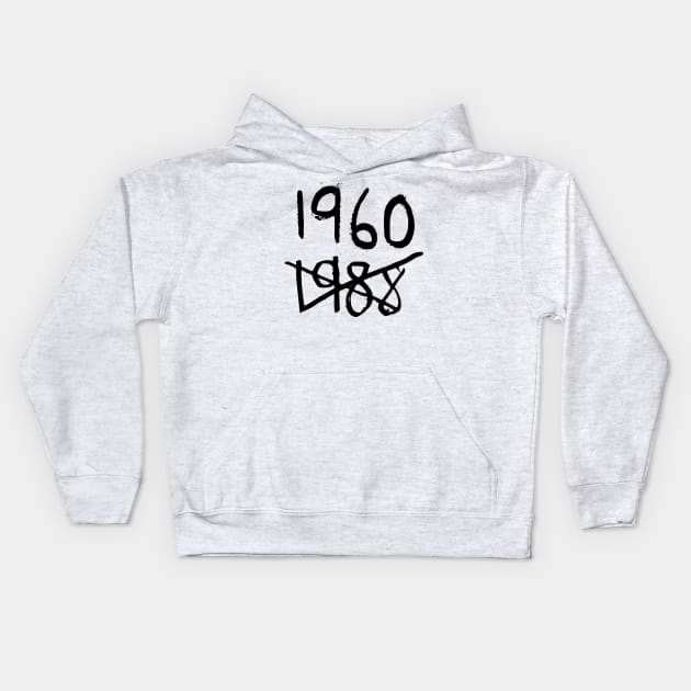 1960 - 1988 Doodle Black Kids Hoodie by Mijumi Doodles